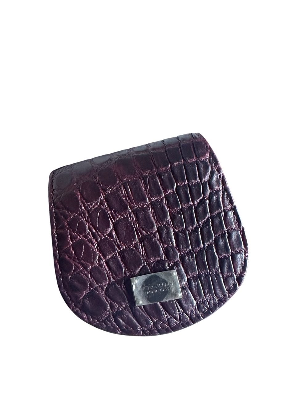Dolce & Gabbana Burgundy Caiman Leather Bifold Wallet NWT Made In Italy